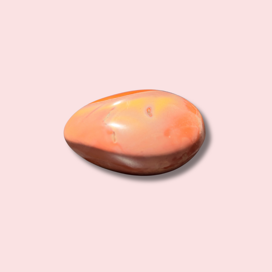 Beautiful Pink Polychrome Jasper Palm Stone
