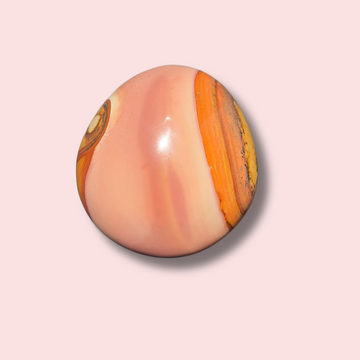 Pastel Pink Polychrome Jasper Palm Stone