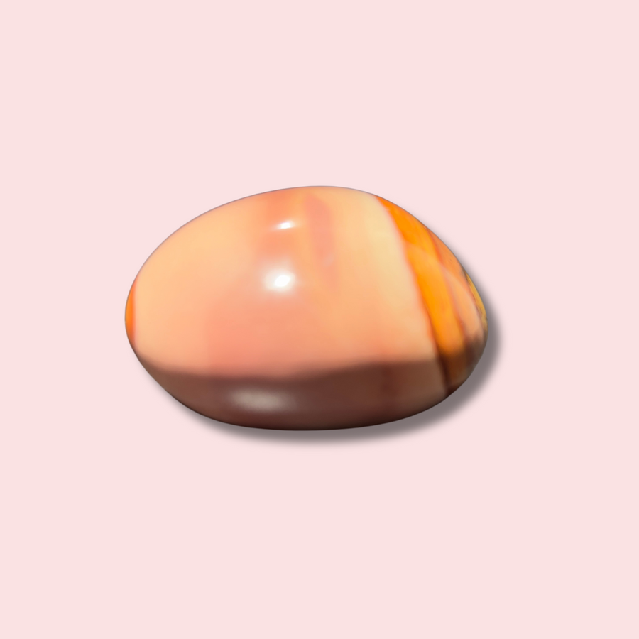 Pastel Pink Polychrome Jasper Palm Stone