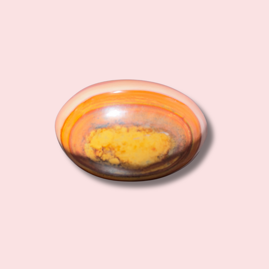 Pastel Pink Polychrome Jasper Palm Stone