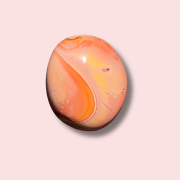 Beautiful Pink Polychrome Jasper Palm Stone