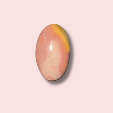 Cute Pink & Green Polychrome Jasper Palm Stone