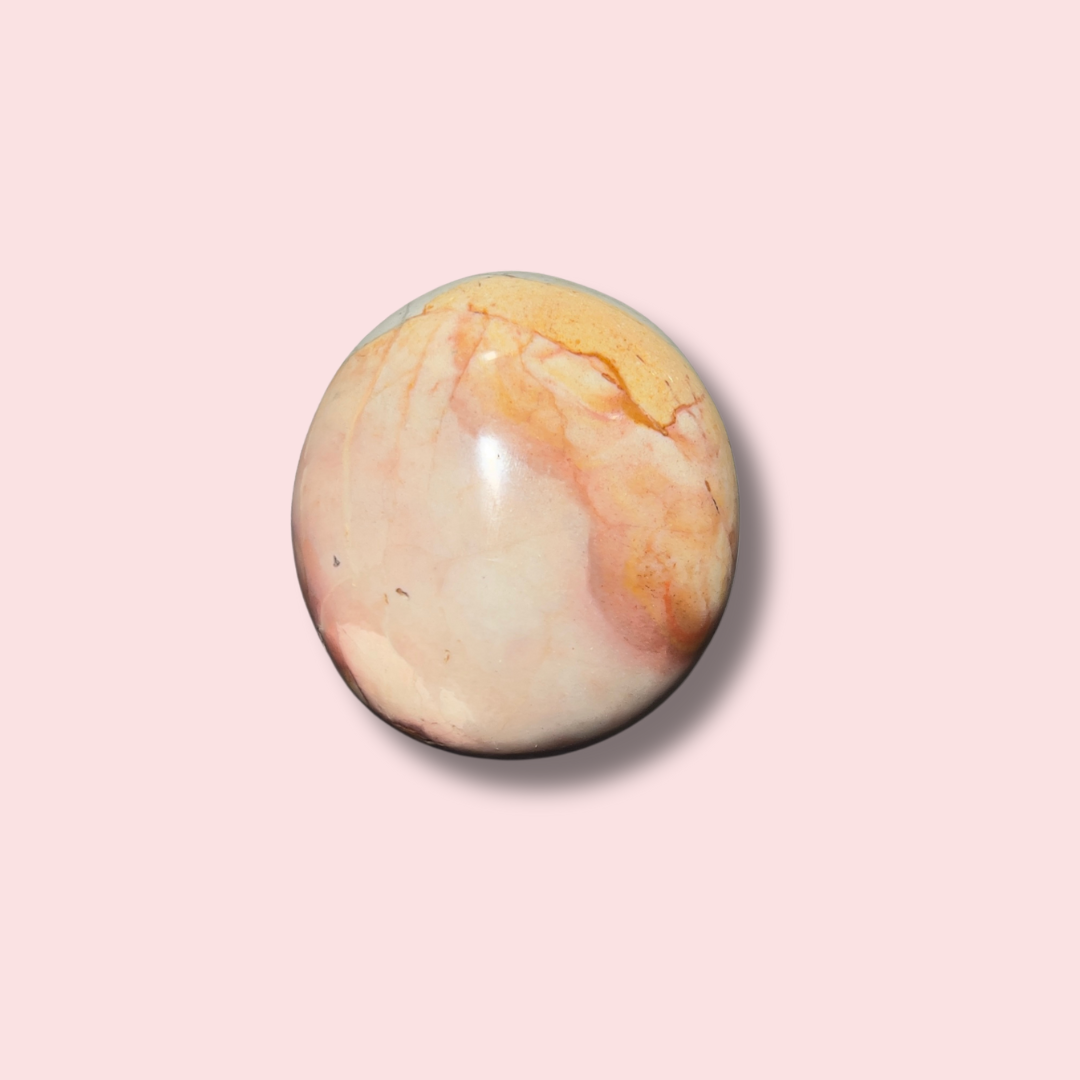 Cute Pastel Polychrome Jasper Palm Stone - Made in Mother Nature