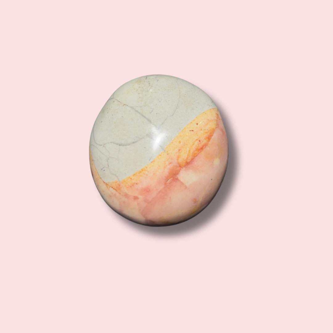 Cute Pastel Polychrome Jasper Palm Stone - Made in Mother Nature