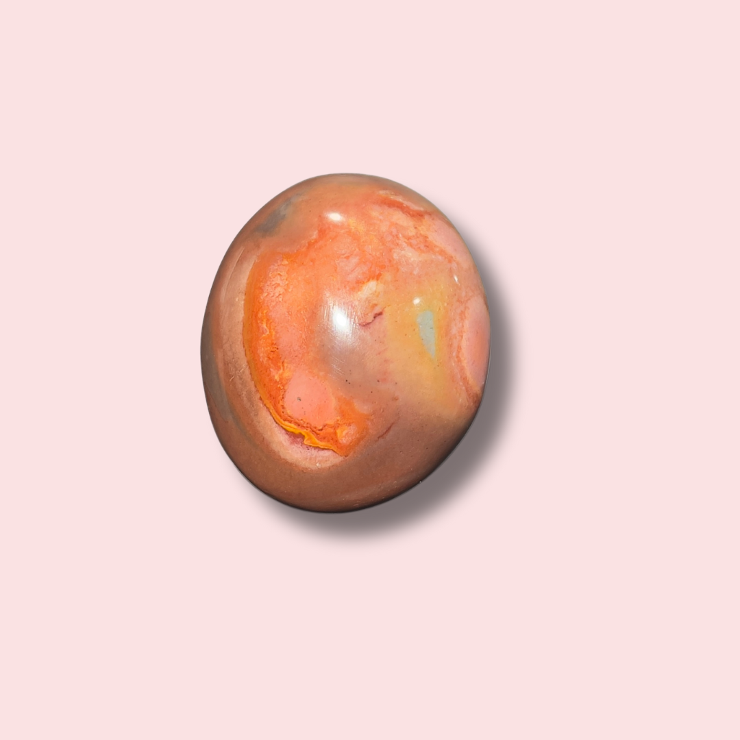 Beautiful Burgundy Polychrome Jasper Palm Stone - Made in Mother Nature