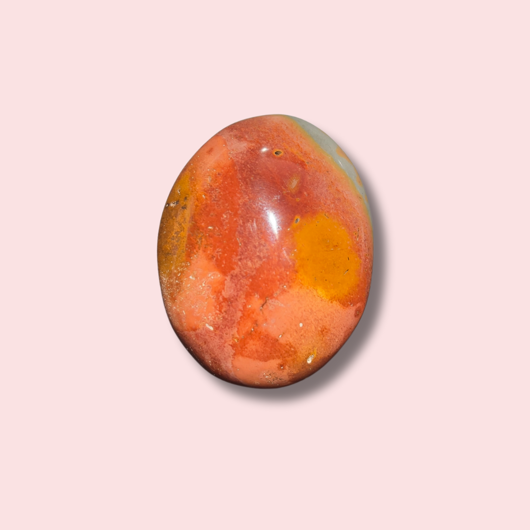 Red & Yellow Polychrome Jasper Palm Stone - Made in Mother Nature