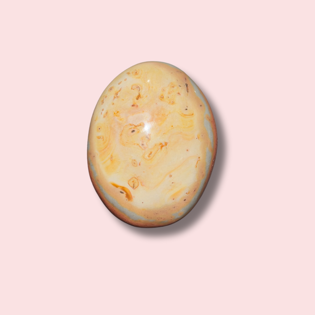 Red & Yellow Polychrome Jasper Palm Stone - Made in Mother Nature