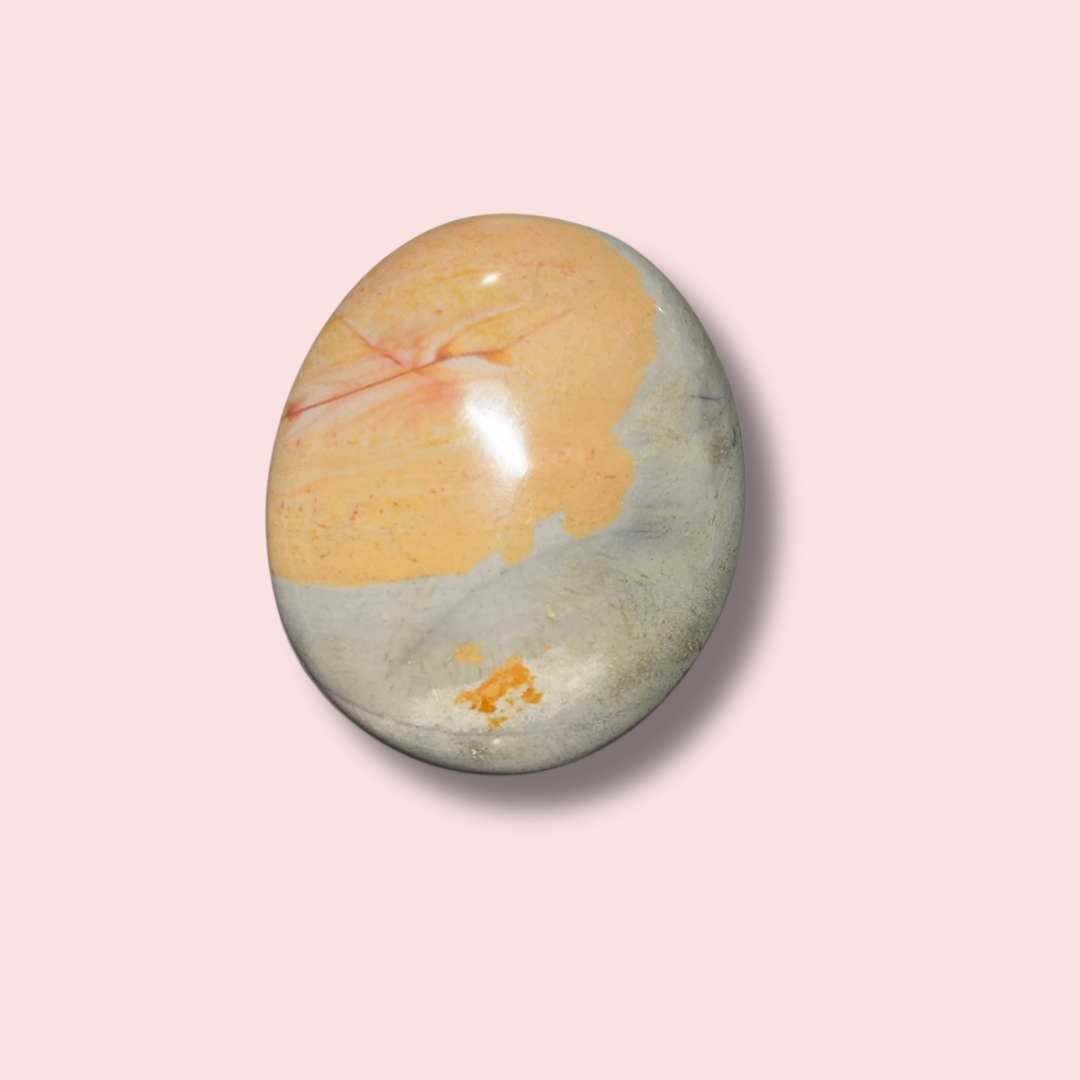 Blue & Yellow Polychrome Jasper Palm Stone - Made in Mother Nature