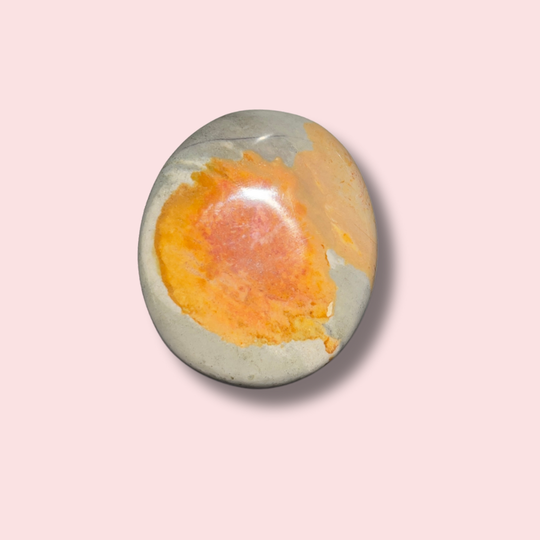Blue & Yellow Polychrome Jasper Palm Stone - Made in Mother Nature