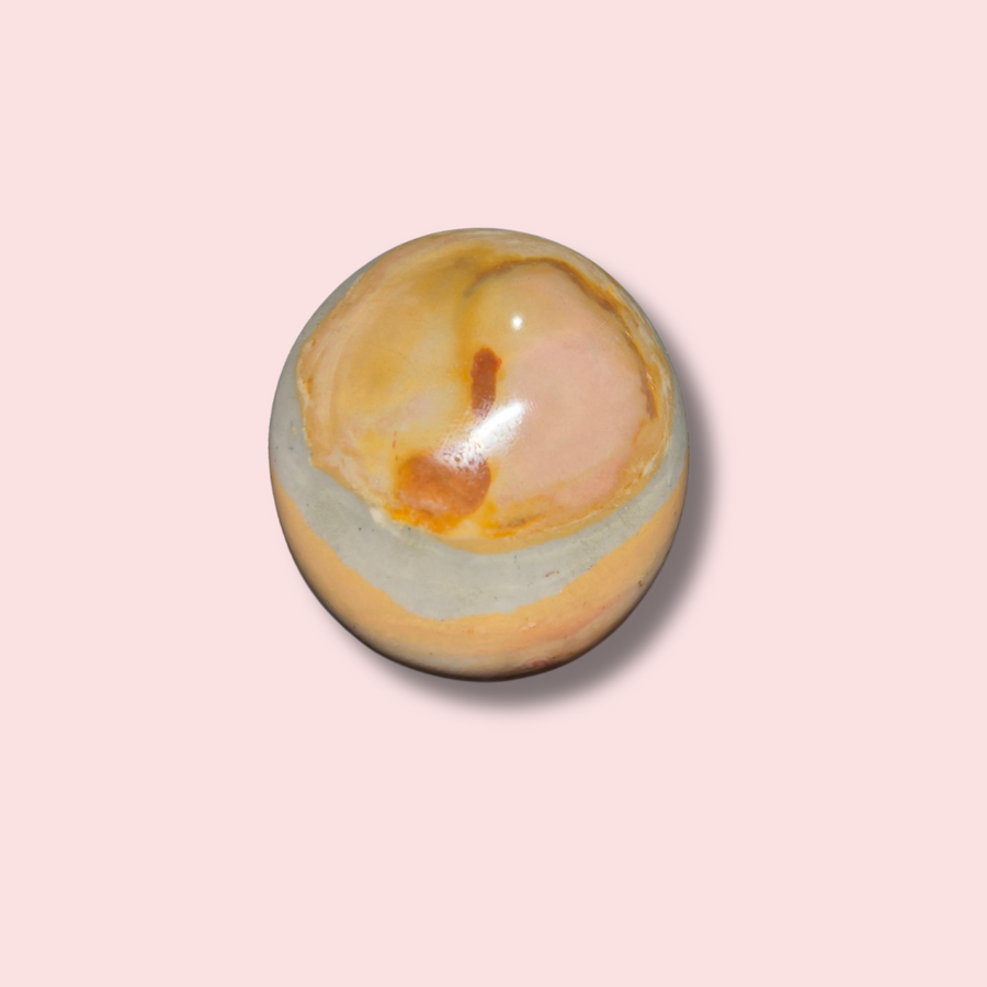 Yellow Polychrome Jasper Palm Stone