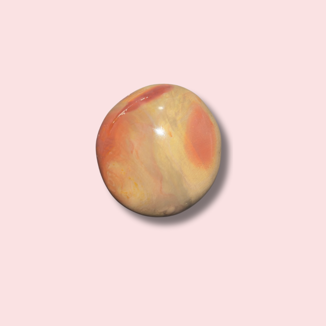Funky Red Polychrome Jasper Palm Stone - Made in Mother Nature