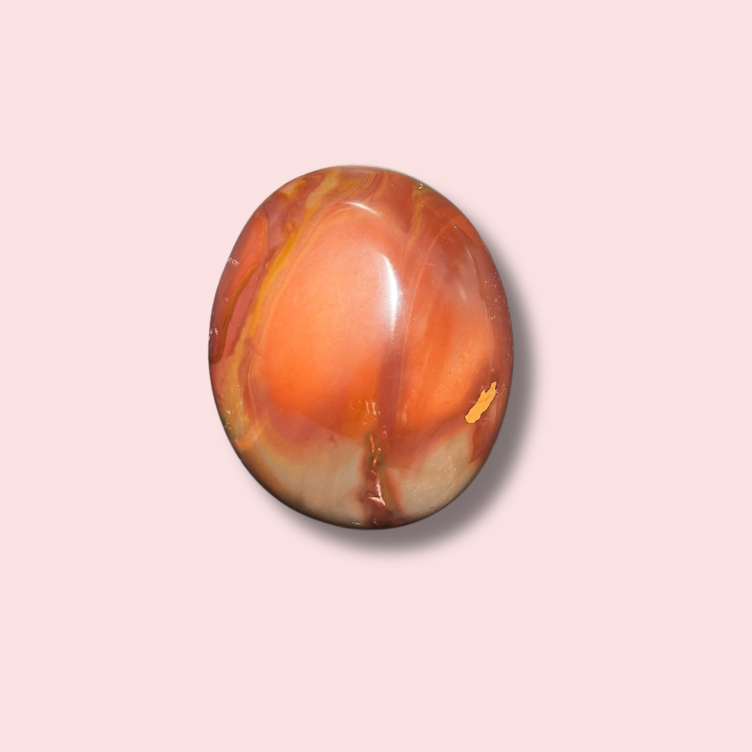 Deep Red Polychrome Jasper Palm Stone - Made in Mother Nature