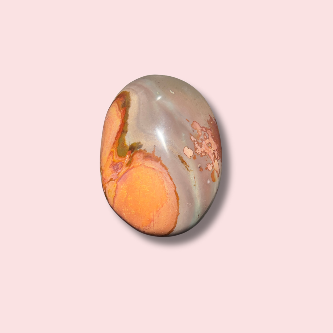 Pretty Purplish Polychrome Jasper Palm Stone - Made in Mother Nature