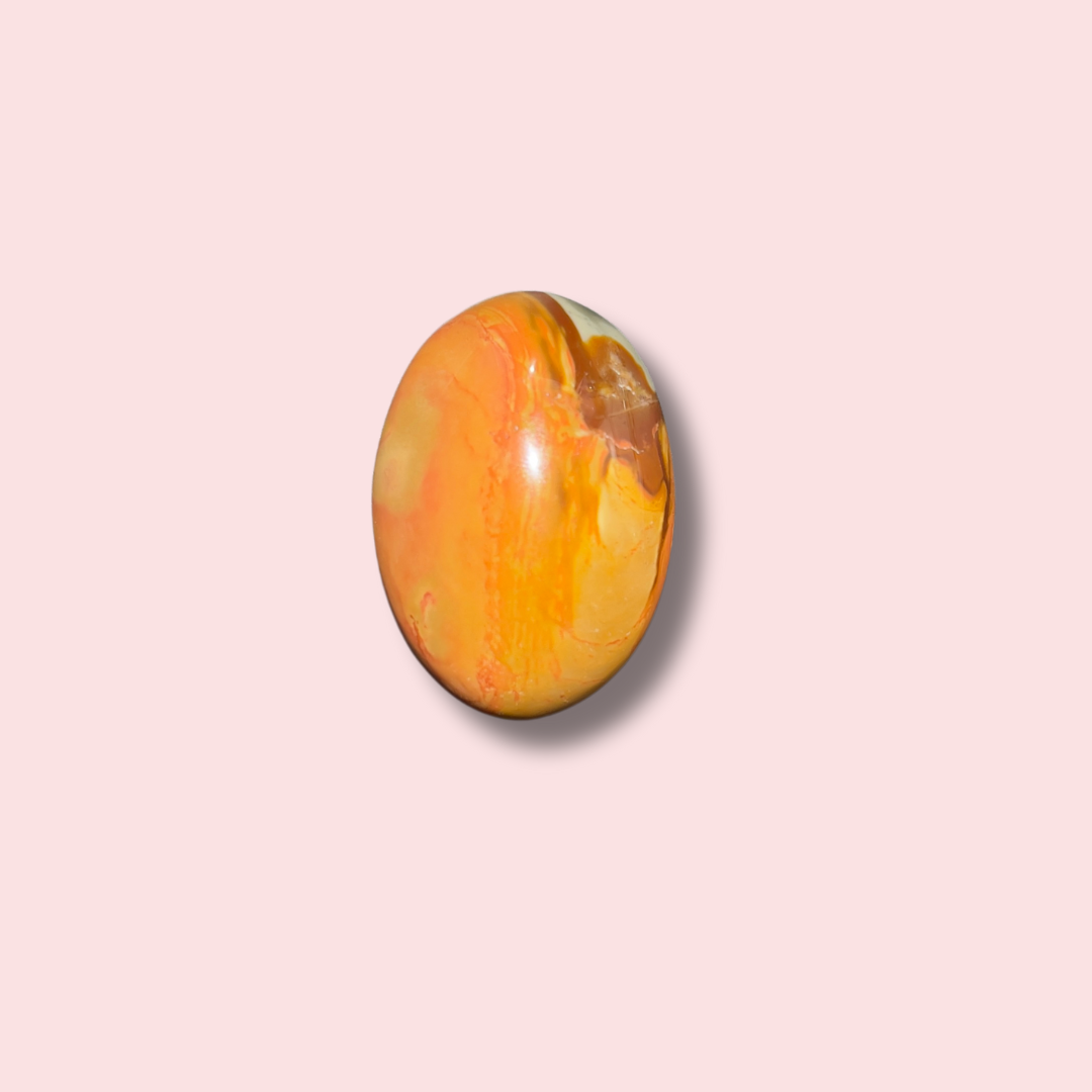 Orange Polychrome Jasper Pebble - Made in Mother Nature