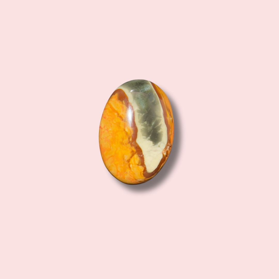 Orange Polychrome Jasper Pebble - Made in Mother Nature