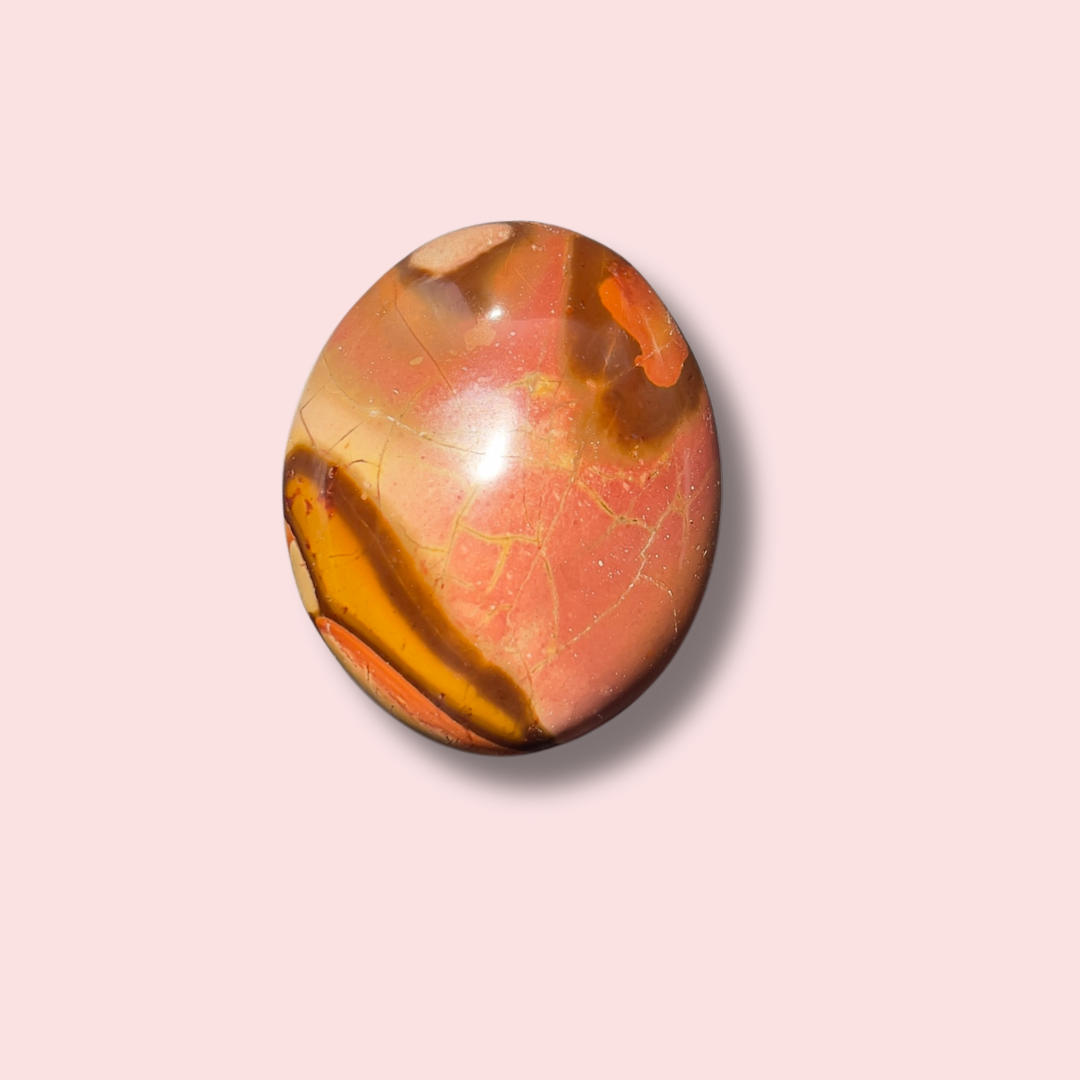 Raspberry Pink Polychrome Jasper Palm Stone - Made in Mother Nature
