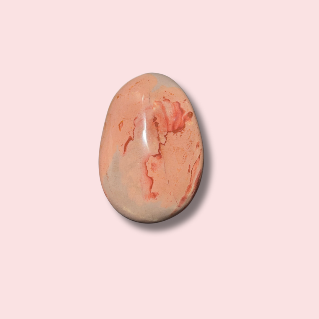 Pink & Blue Polychrome Jasper Palm Stone - Made in Mother Nature