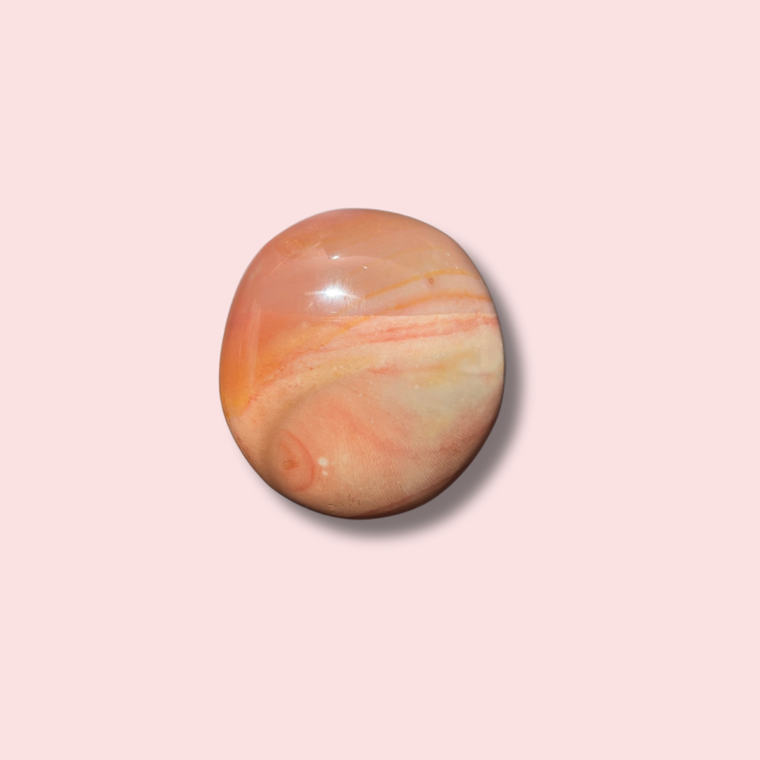 Pretty Maroon Polychrome Jasper Palm Stone - Made in Mother Nature