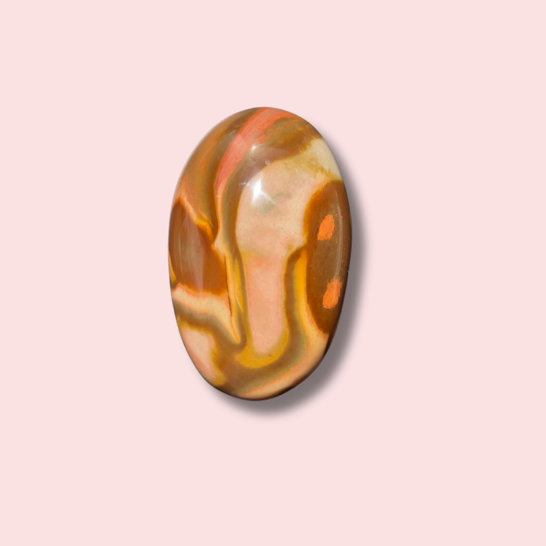 Moody Chocolate Brown Polychrome Jasper Palm Stone - Made in Mother Nature