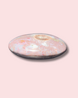 Pink & Purple Sea Jasper Palm Stone With Quartz Pocket - Made in Mother Nature