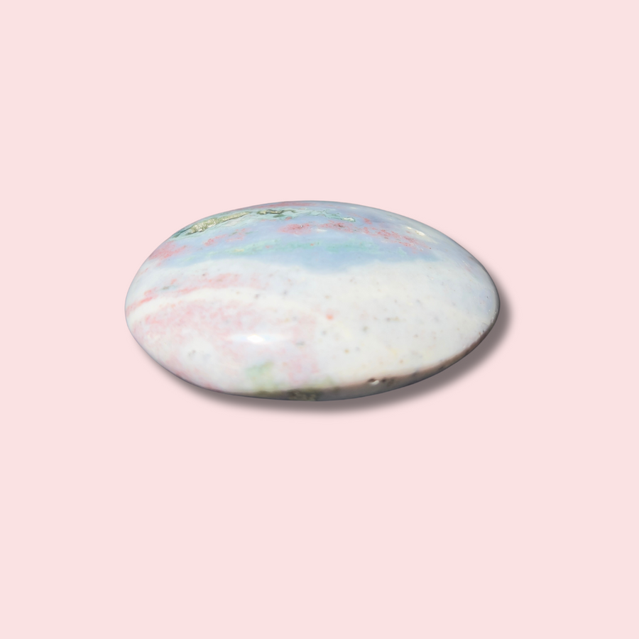 Pastel Pink & Blue "Sherbet" Sea Jasper Palm Stone - Made in Mother Nature