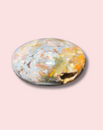 Druzy Covered Sea Jasper Palm Stone - Made in Mother Nature