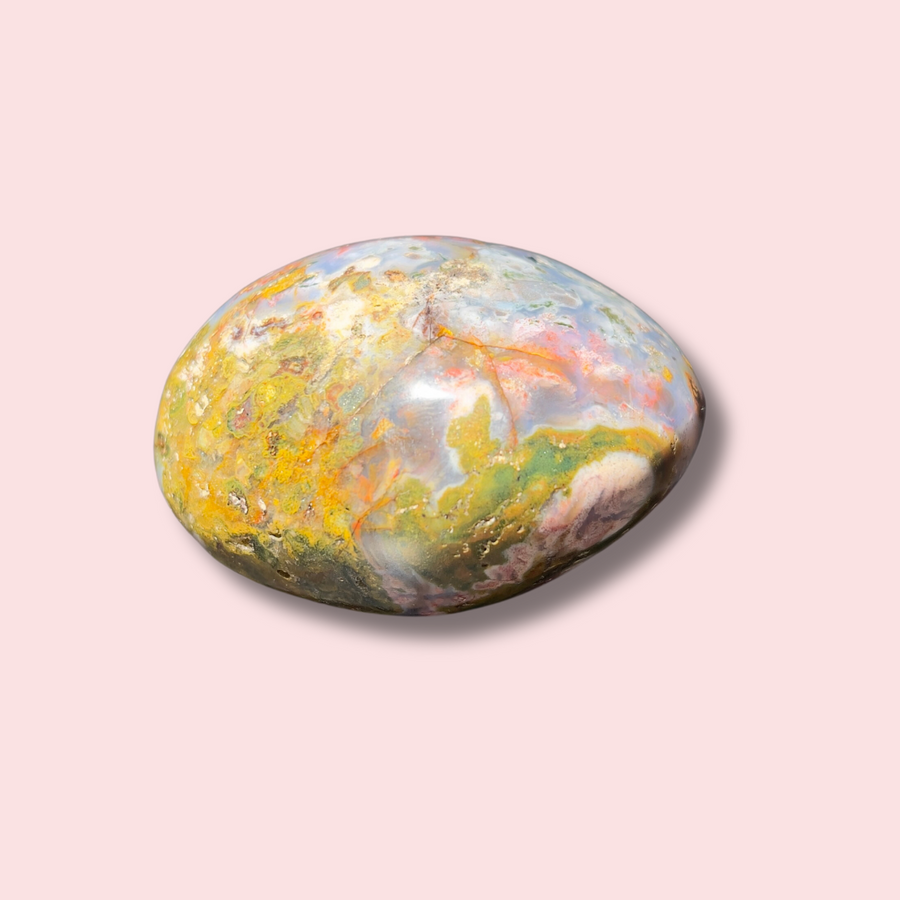 Beautiful Oversized Sea Jasper Palm Stone - Made in Mother Nature