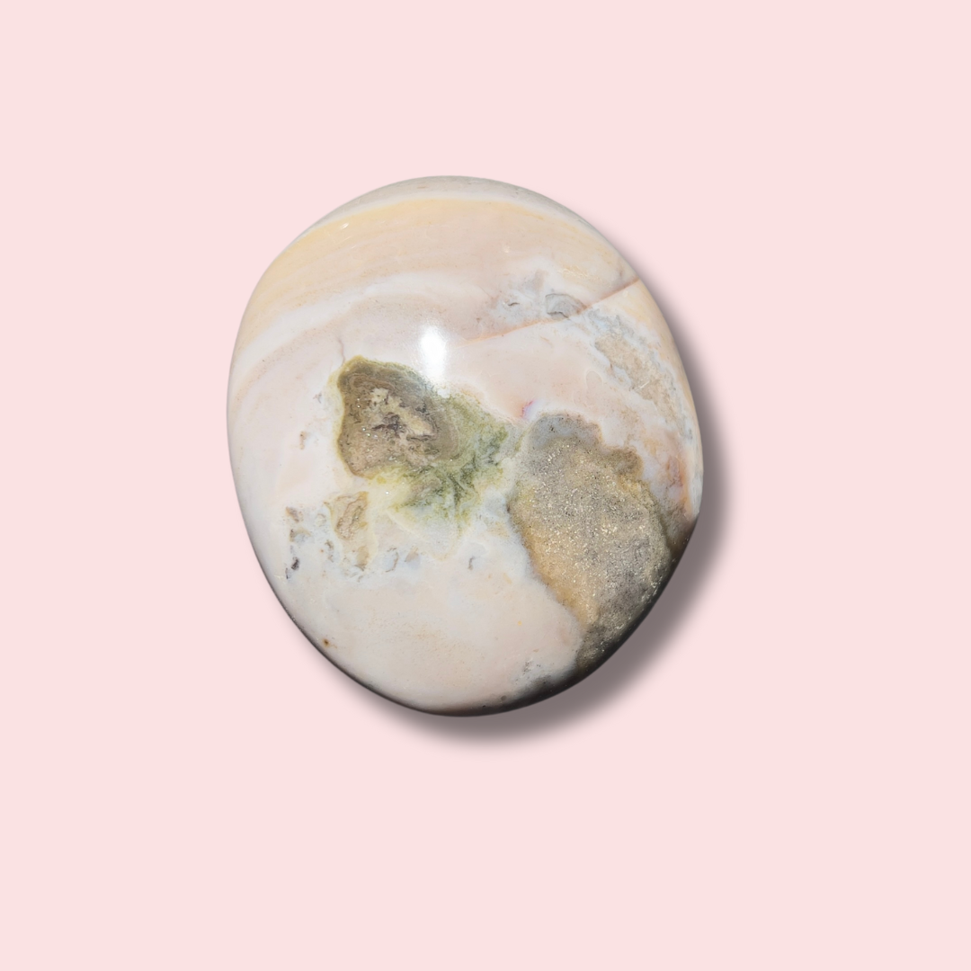 Soothing Sea Jasper Palm Stone - Made in Mother Nature
