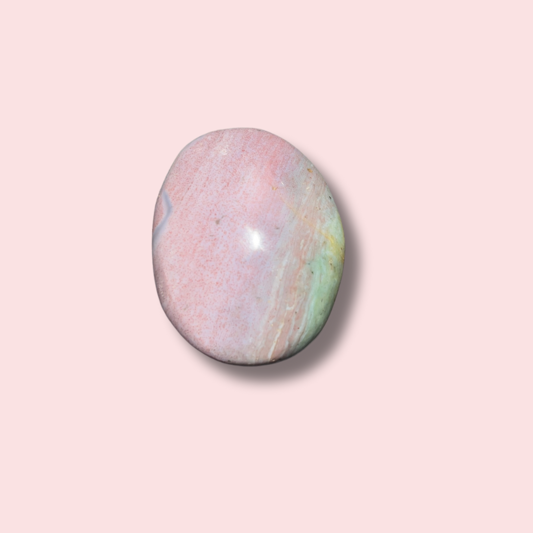 Beautiful Purple & Green Sea Jasper Palm Stone - Made in Mother Nature