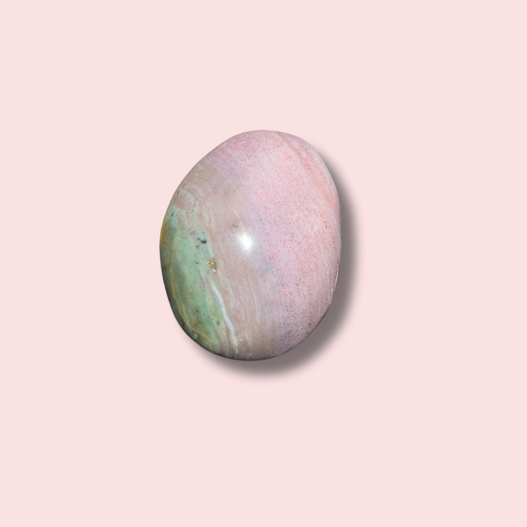 Beautiful Purple & Green Sea Jasper Palm Stone - Made in Mother Nature