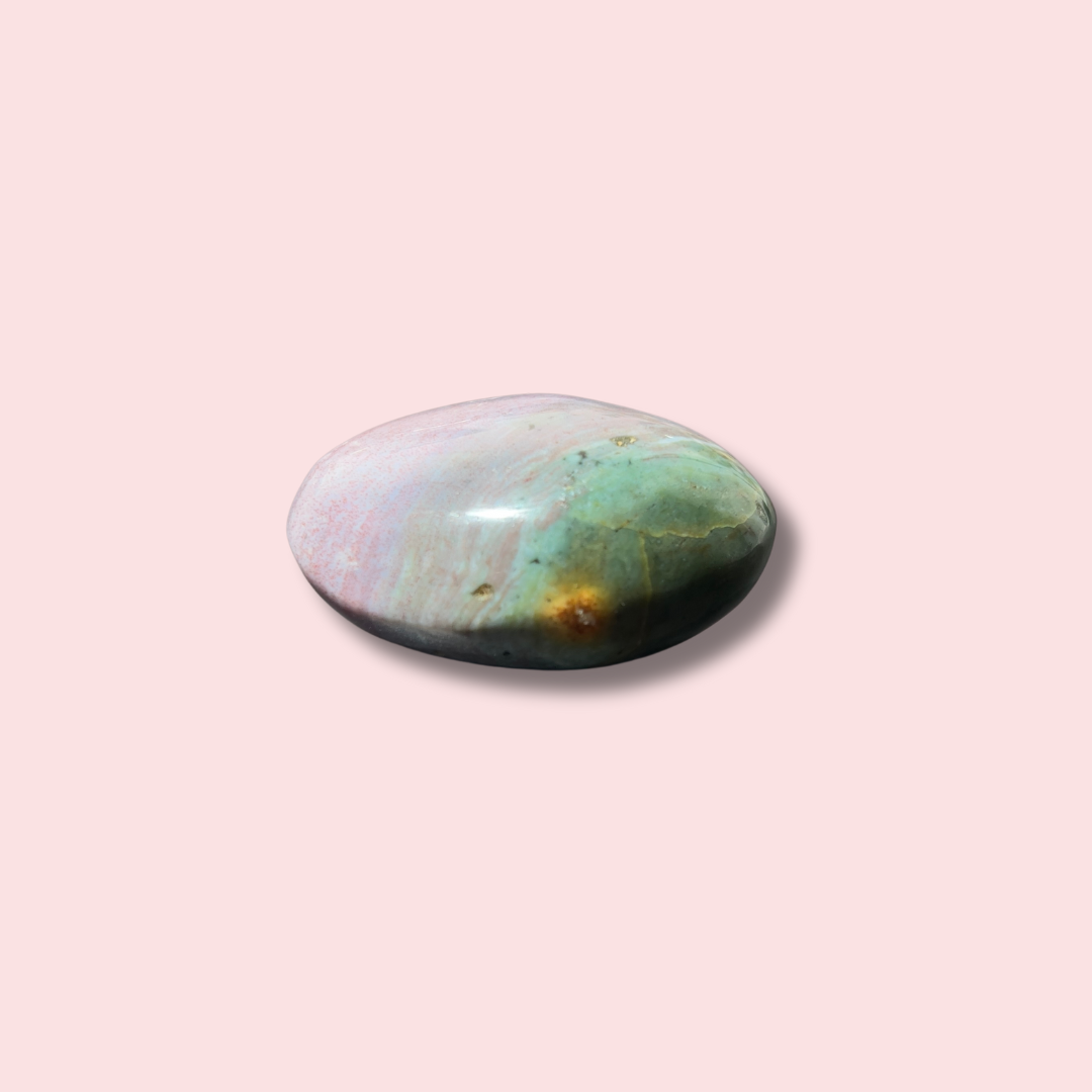 Beautiful Purple & Green Sea Jasper Palm Stone - Made in Mother Nature
