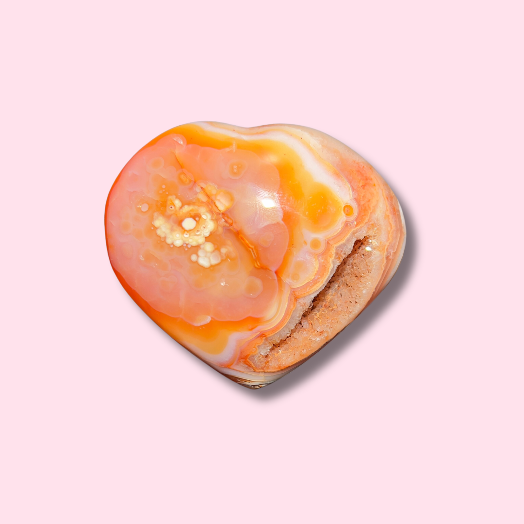 Pretty Pastel Carnelian Heart - Made in Mother Nature