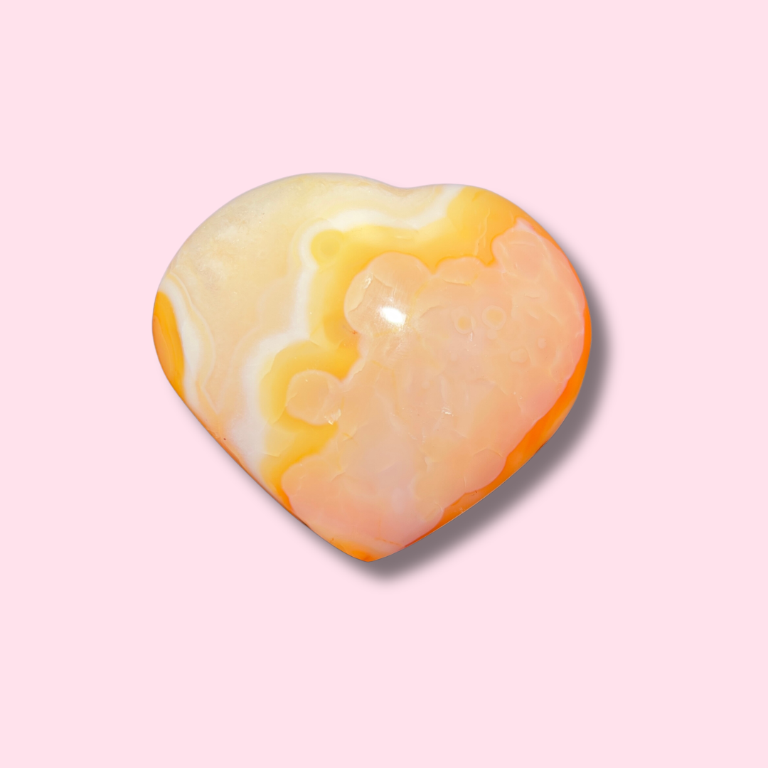 Pretty Pastel Carnelian Heart - Made in Mother Nature