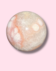 Quartz-Filled Pink Amethyst x Flower Agate Sphere - Made in Mother Nature
