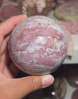 Pink Strawberry Milkshake Sea Jasper Sphere