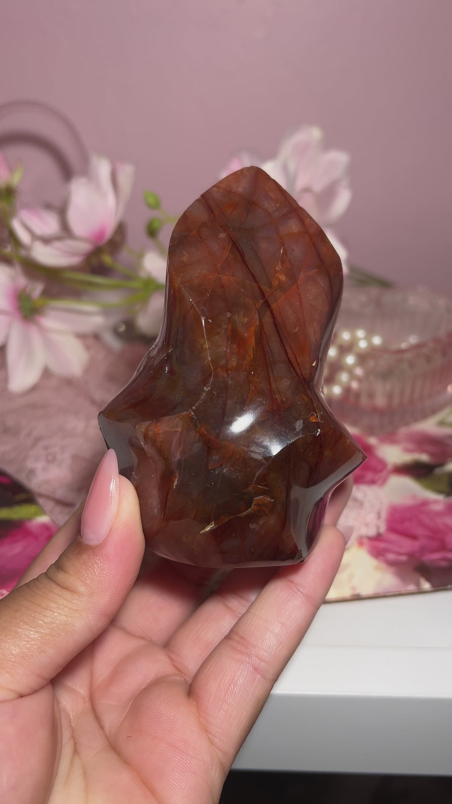 Fiery Red Carnelian Flame