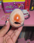 Quartzy Carnelian Egg With Druzy Cave