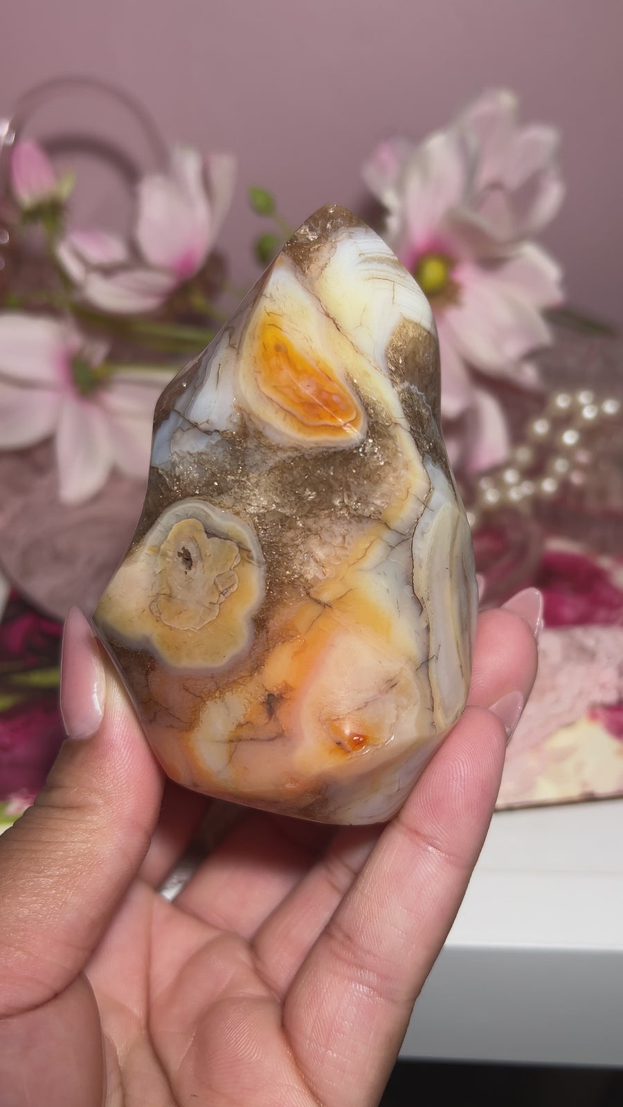 Funky Carnelian Flame With Cool Colors