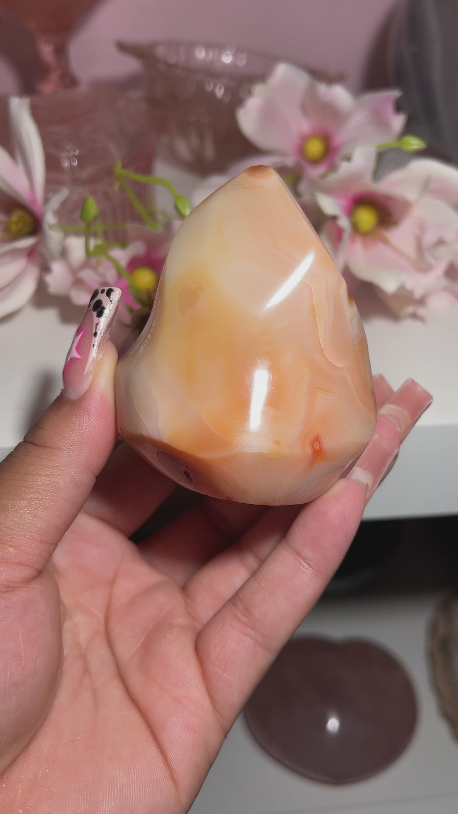 Pretty Pastel Banded Carnelian Flame